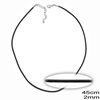 Elastic Plastic Cord Necklace 2mm with Iron Extender Chain, 45cm Gold plated NF