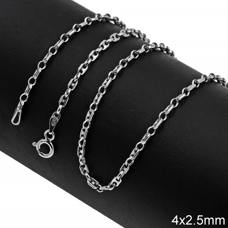 Silver 925 Flat Anchor Chain 2.5x4mm