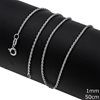Silver 925 Rope Chain 1mm