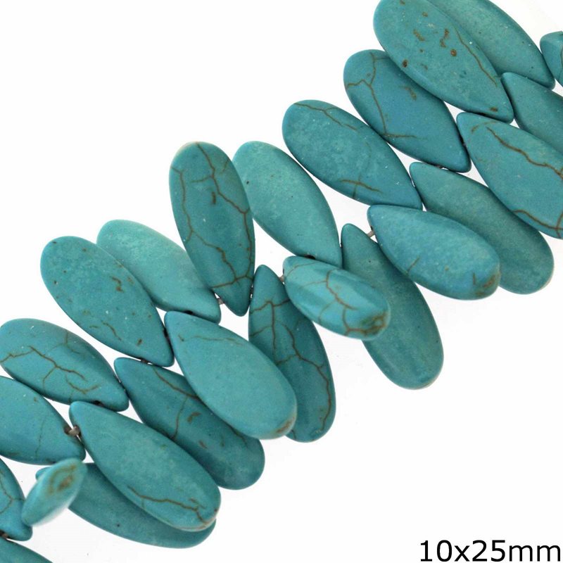 Turquoise Pearshaped Beads 10x25mm