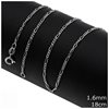 Silver 925 Figaro Chain 1.6mm Rhodium Plated