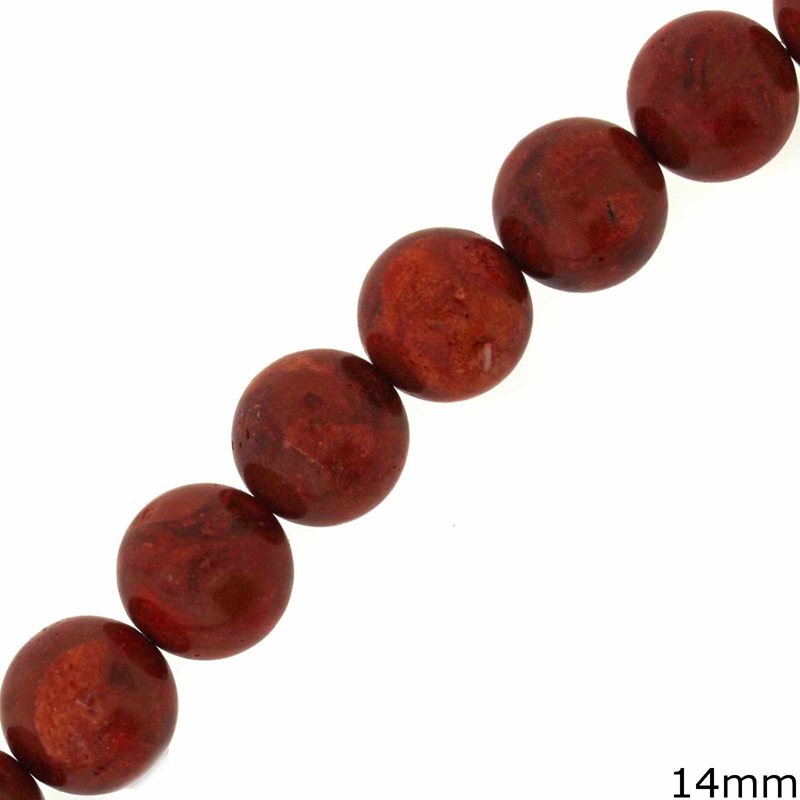 Apple Coral Beads 14mm