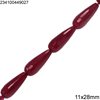 Jade Pearshape Faceted Bead 11x28mm