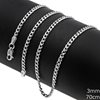 Silver 925 6-Sided Gourmette Chain 3mm