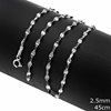Silver 925 Wavy Flat Oval Chain Rhodium Plated 2.5mm