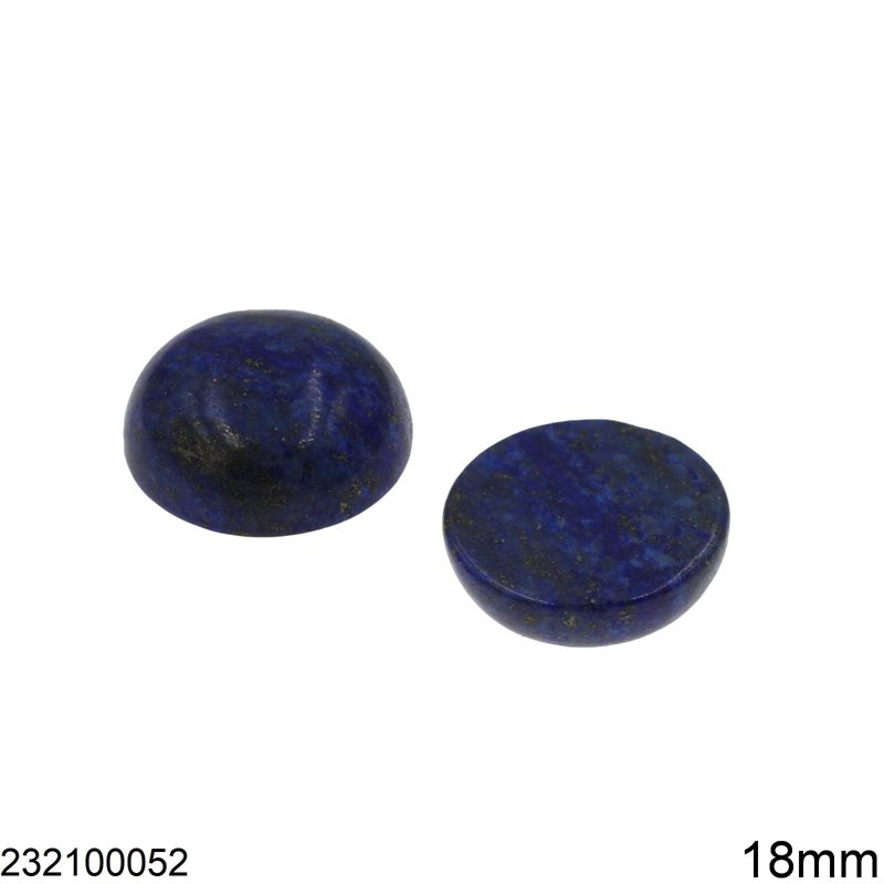 Semi Precious Lapis Cabochon Round Stone 18mm