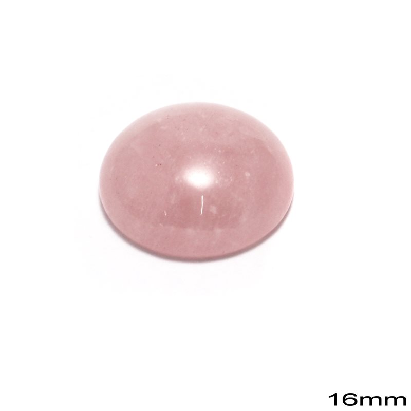 Semi Precious Rose Quartz Cabochon Round Stone 16mm
