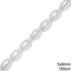 Plastic Oval Pearl B 5x9mm, 150cm