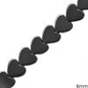Hematite Heart Beads 6mm