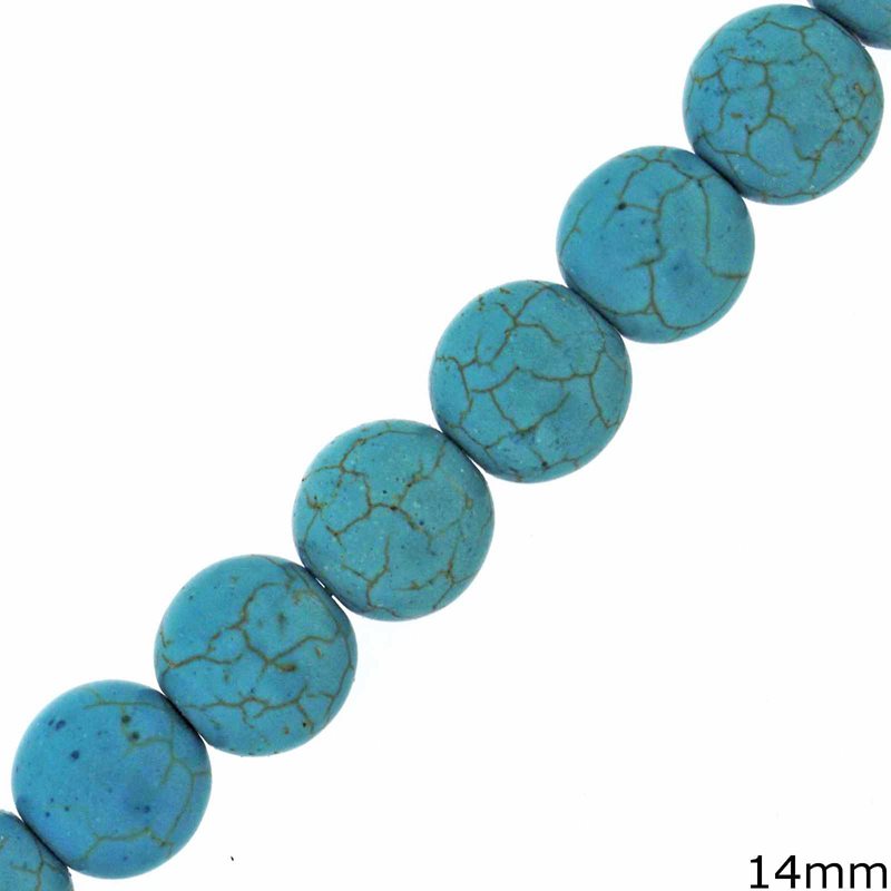 Turquoise Crackle  Beads 14mm