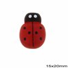 Wooden Ladybug 15x20mm
