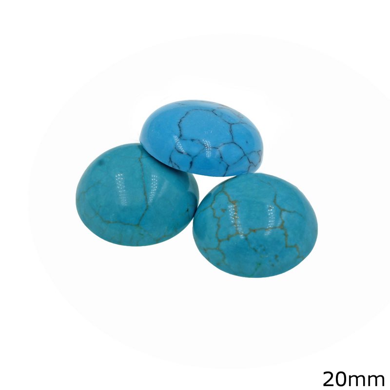 Semi Precious Turquoise Cabochon Round Stone 20mm