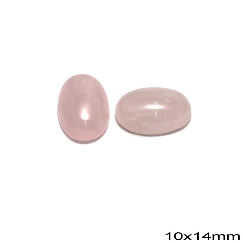 Πέτρα Ημιπολύτιμη Ροζ Quartz Καπουσόν Οβάλ 10x14mm