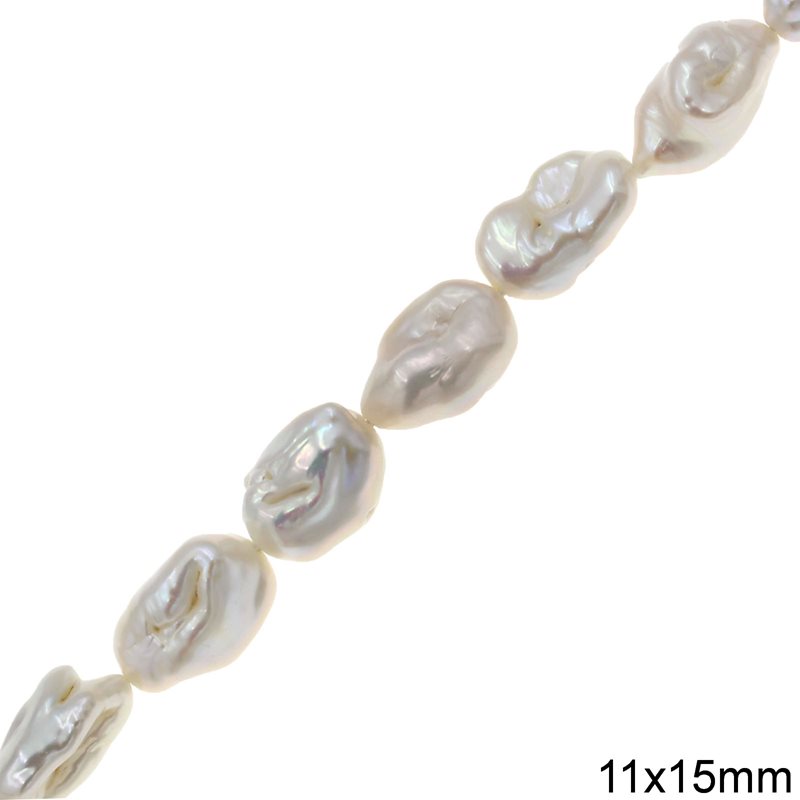 Freshwater Pearl Oval Irregular Beads A 11x15mm