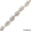Freshwater Pearl Oval Irregular Beads A 11x15mm