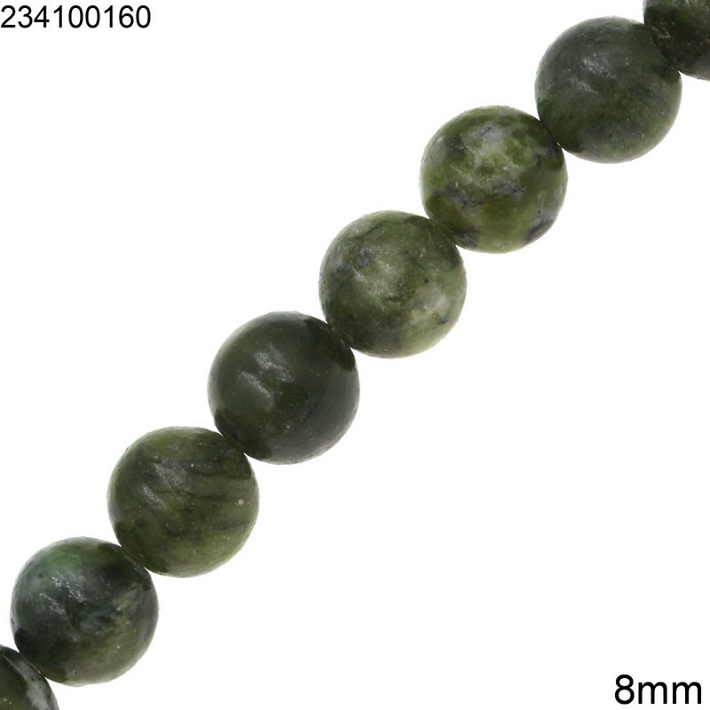 Χάνδρες Πράσινο Jade Στρογγυλές 8mm  