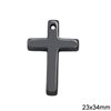 Hematite Cross Pendant 23x34mm