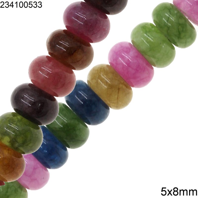 Semi Precious Stone Rodelle Beads 5x8mm