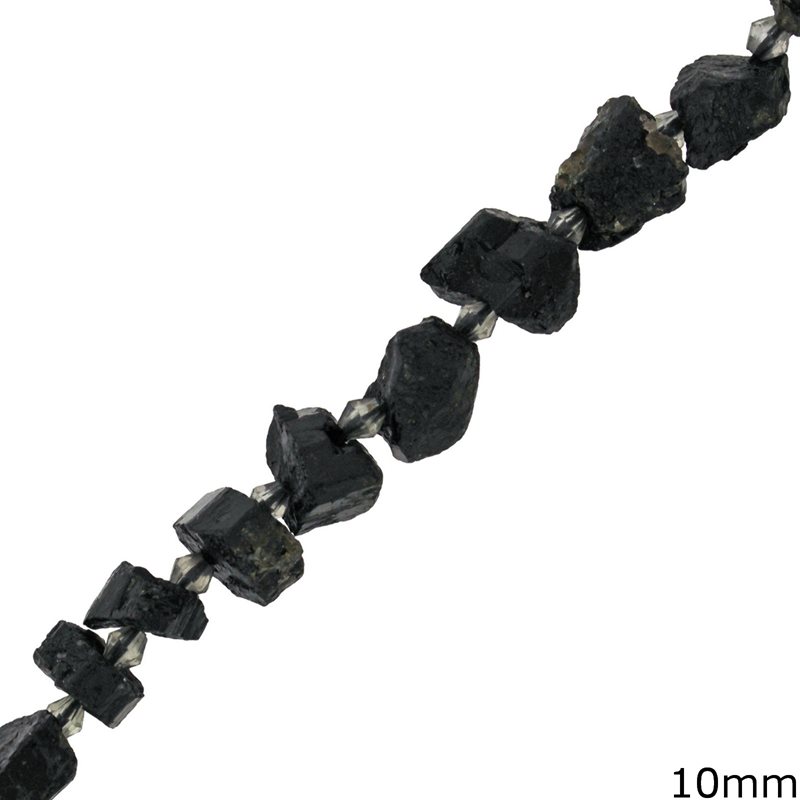 Χάνδρες Μαύρη Τουρμαλίνη Ακατέργαστη 10mm