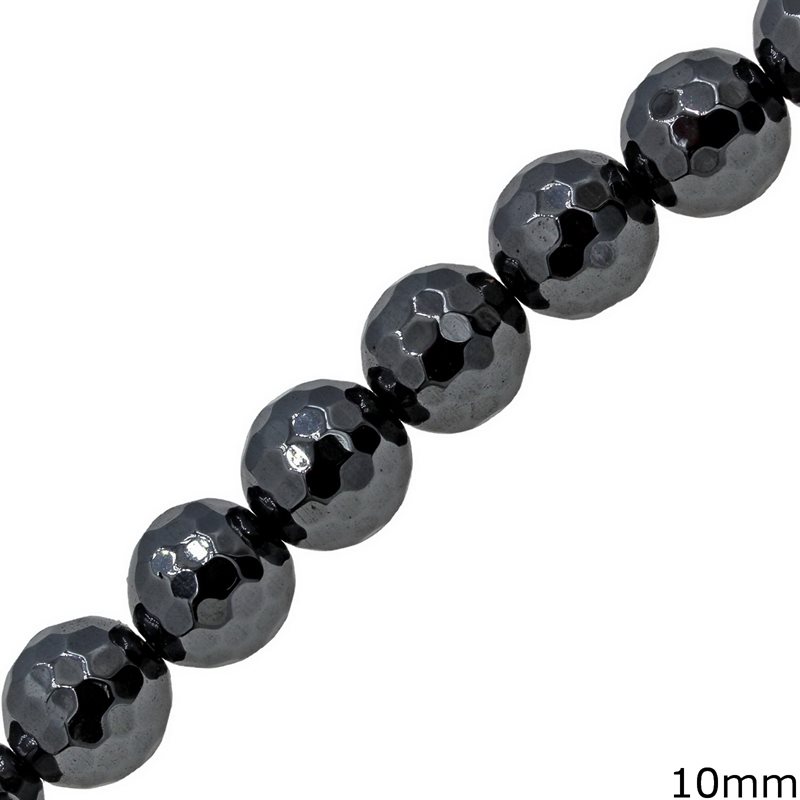 Hematite Round Faceted Beads10mm