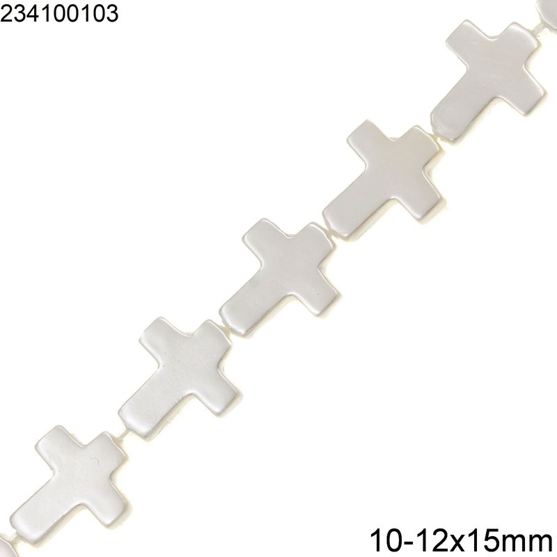 Χάνδρες Φίλντισι Επιμαργαριτωμένες Σταυρός 10-12x15mm