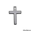 Hematine Cross Pendant 22x34mm