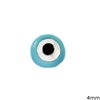 Glass Round Evil Eye with onyx and turquoise 4mm, Not Drilled 