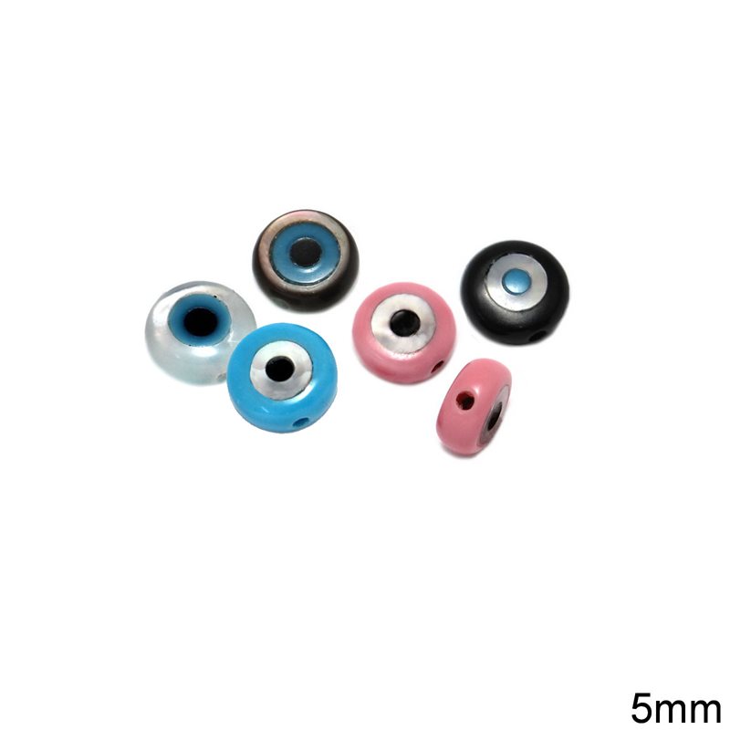 Mop-shell Evil eye Round Bead 5mm