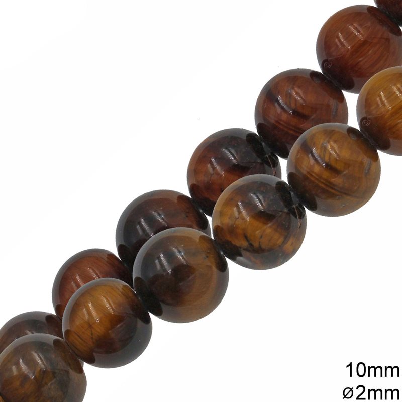 Tiger Eye Beads 10mm with Hole 2mm