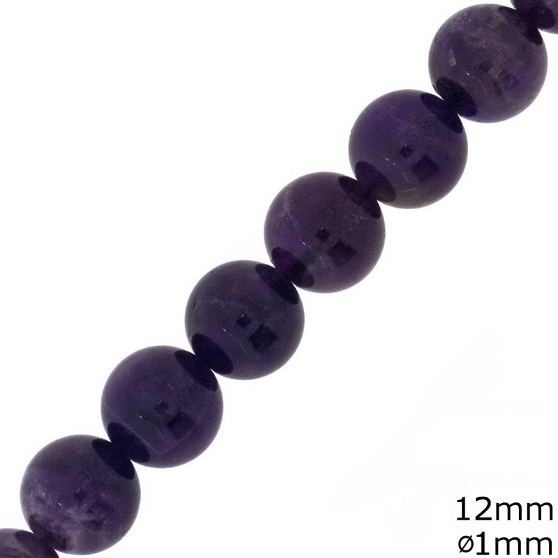 Amethyst Beads 12mm Hole 1mm