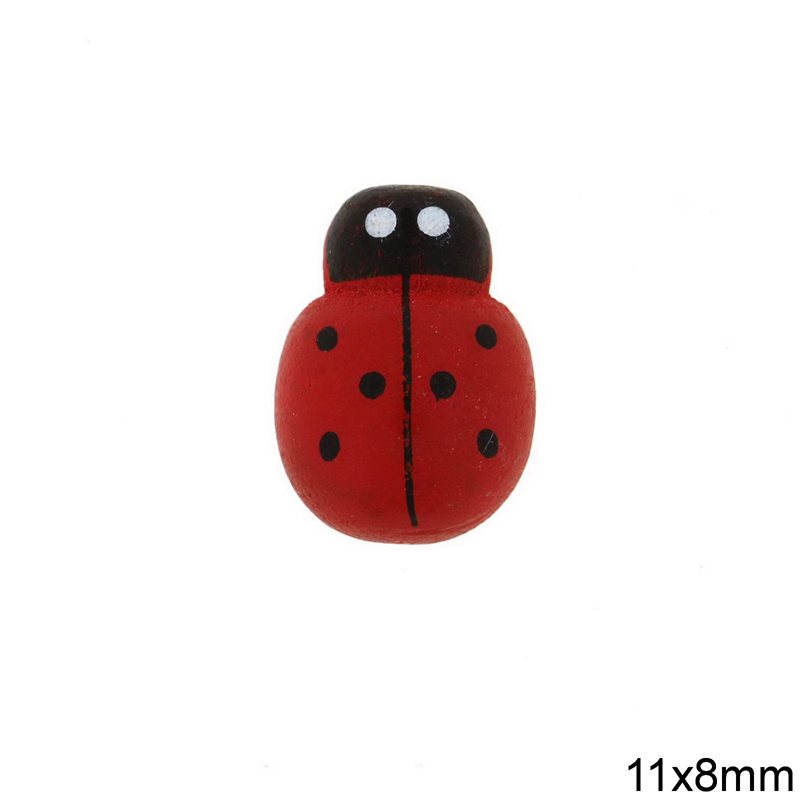 Wooden Ladybug 11x8mm
