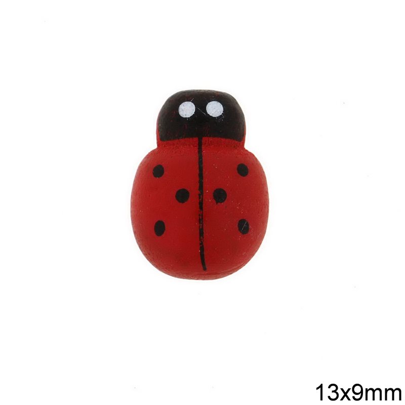 Wooden Ladybug 13x9mm