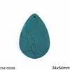 Turquoise Crackle Pearshape Pendant 34x54mm