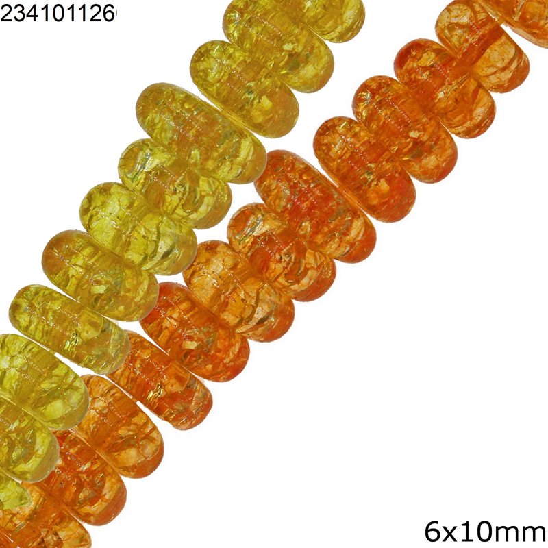 Crystal Square Rondelle Beads 6x10mm