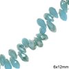 Pearshaped Faceted Crystal Beads 6x12mm