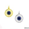 Silver 925 Pendant Evil Eye 6mm with Meander 14mm