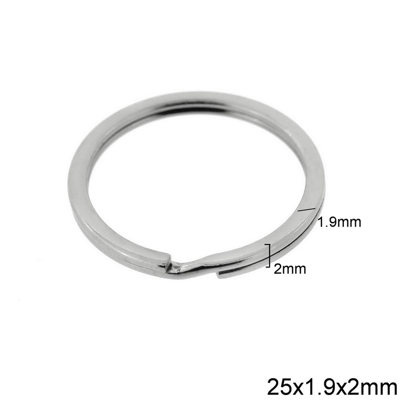 Iron Split Ring Flat Wire 25x1.9x2mm