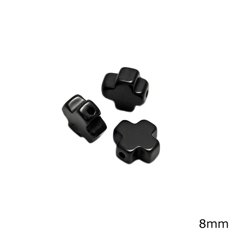 Onyx Cross Bead 8mm