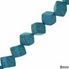 Turquoise Crackle Cube Beads 8mm