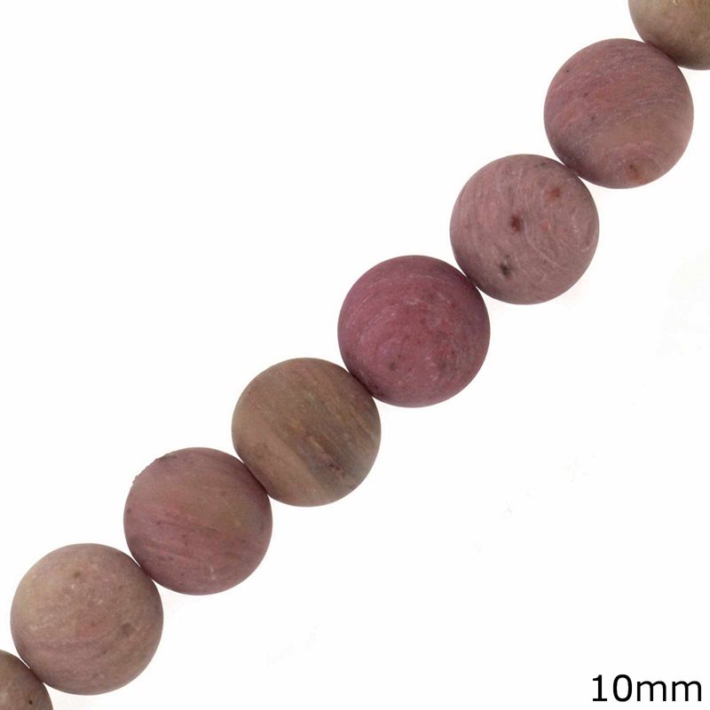 Rhodonite Matte Beads 10mm