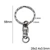 Κλειδοθήκη Σιδερένια με Διπλό Κρίκο 28x2.4x3.5mm και Διπλό Περιστρεφόμενο Κρίκο