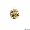 Brass Bead with Rhinestones 8mm N/F