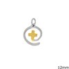 Silver 925 Pendant Cross in Circle 12mm