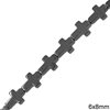 Hematine Cross Beads 6x8mm