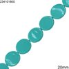 Disk Pearl Turquoise Beads 20mm