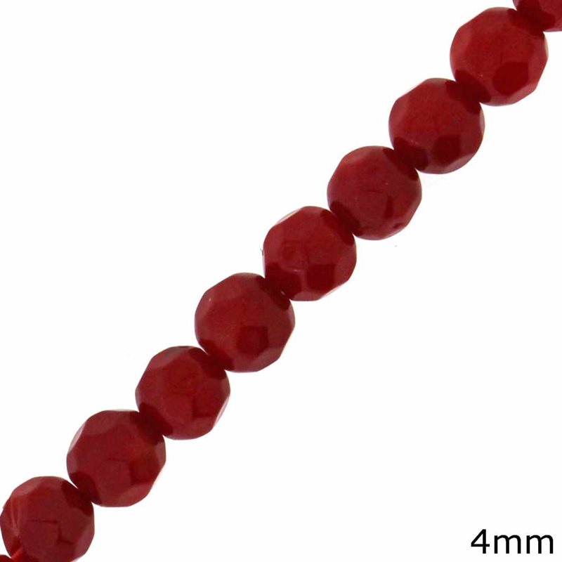 Coral Faceted Beads 4mm