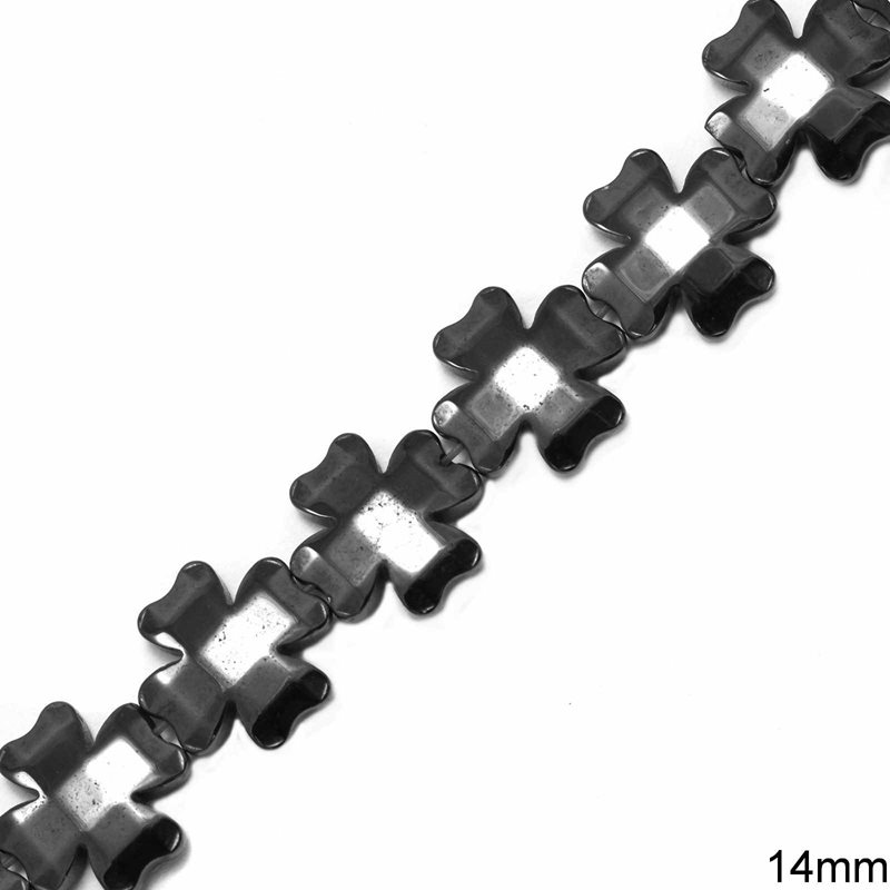 Hematine Beads 4 Leaf Clover 14mm