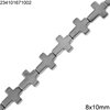 Hematine Cross Beads 8x10mm