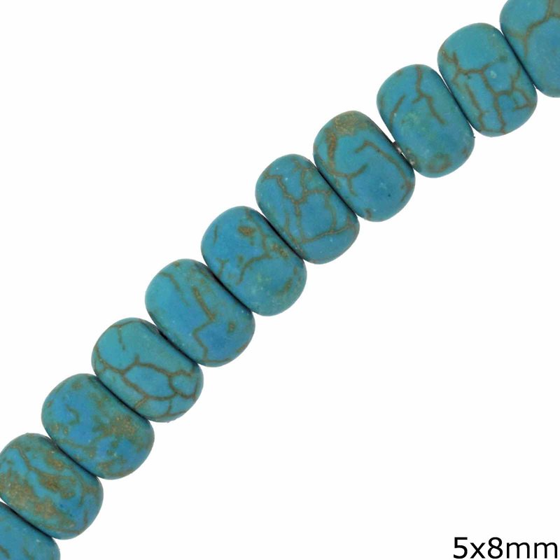 Χάνδρες Ροδέλα Τυρκουάζ 5x8mm