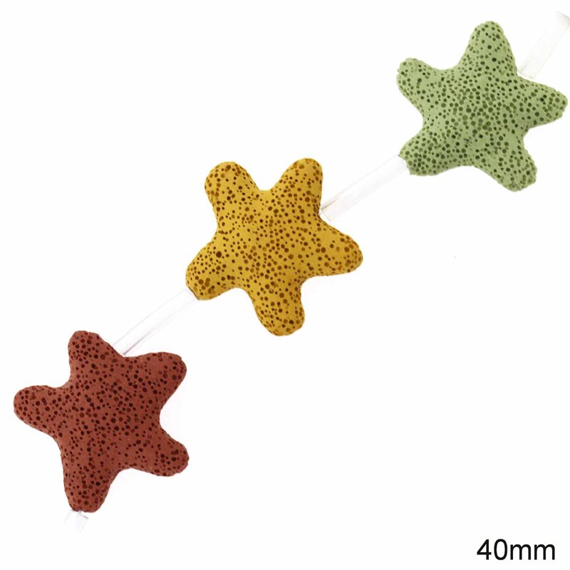 Lava Starfish Beads 40mm